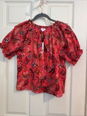 Floral Off-Shoulder Blouse - Pink